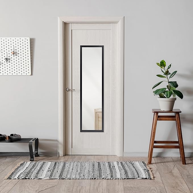 13.5 x 49.5 Inch White Rectangular Large Wall Mirror - Image 5