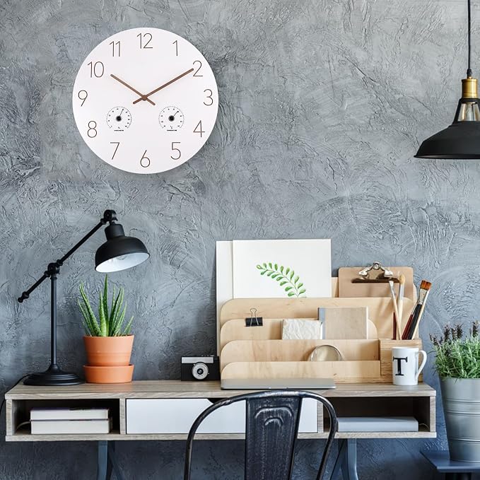 14 Inch Wall Clock, Wooden Frame Wall Clocks Decorative - Image 8