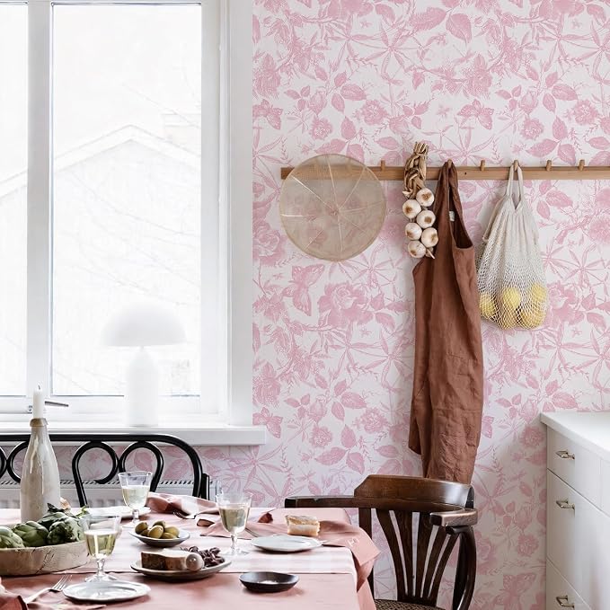 JiffDiff Floral Vintage Wallpaper Peel and Stick - Image 3