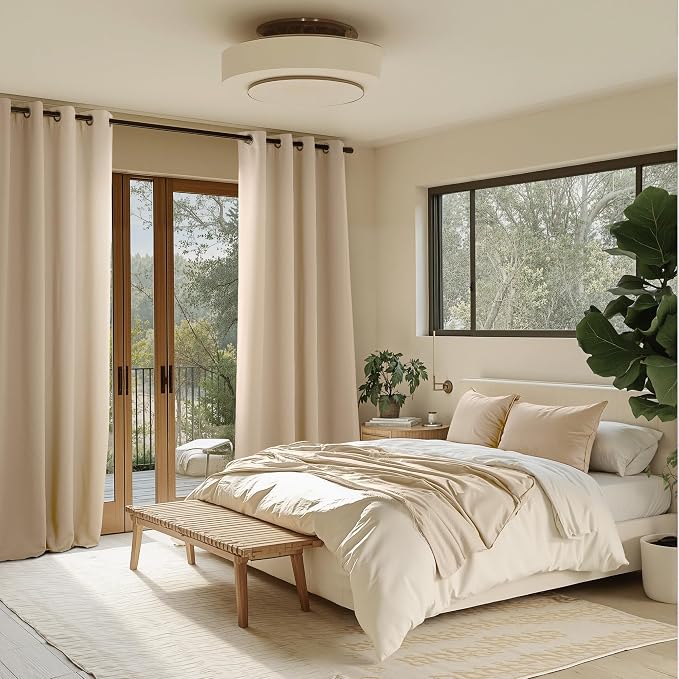 NICETOWN Blackout Curtains Grommet 2 Panels 72 Inches Long, Biscotti Beige - Image 2