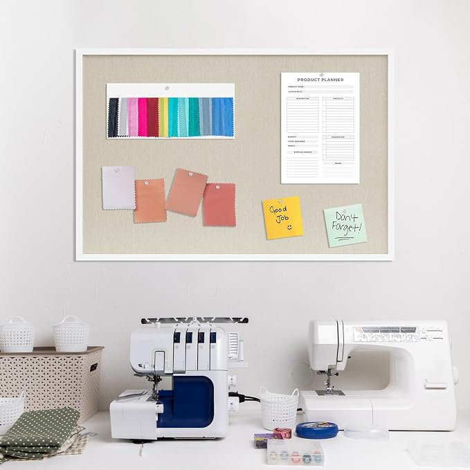 DAHAPYBOO Cork Board with Linen White 2Pack, Bulletin Board 36"x24" Hanging - Image 7
