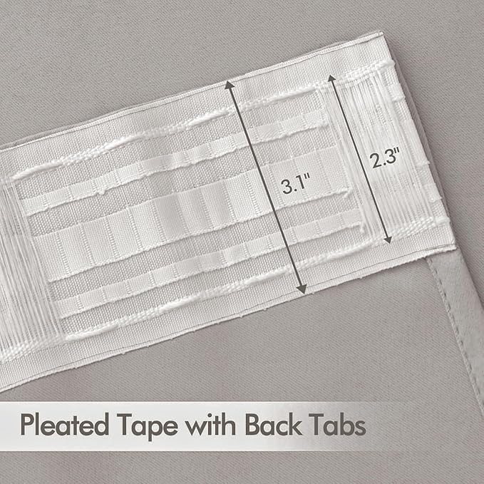 MIULEE Stone Back Tab Blackout Curtains 108 Inch Long 2 Panels Set - Image 2