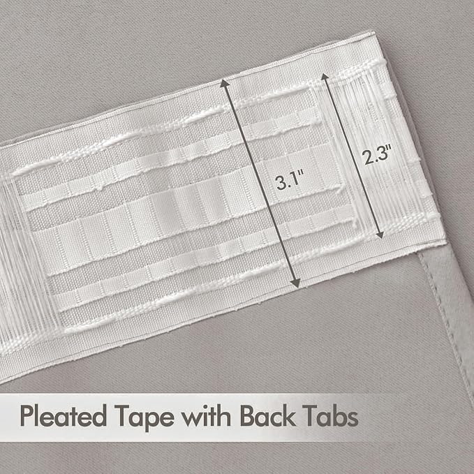 MIULEE Stone Back Tab Blackout Curtains 72 Inches Long 2 Panels Set - Image 2