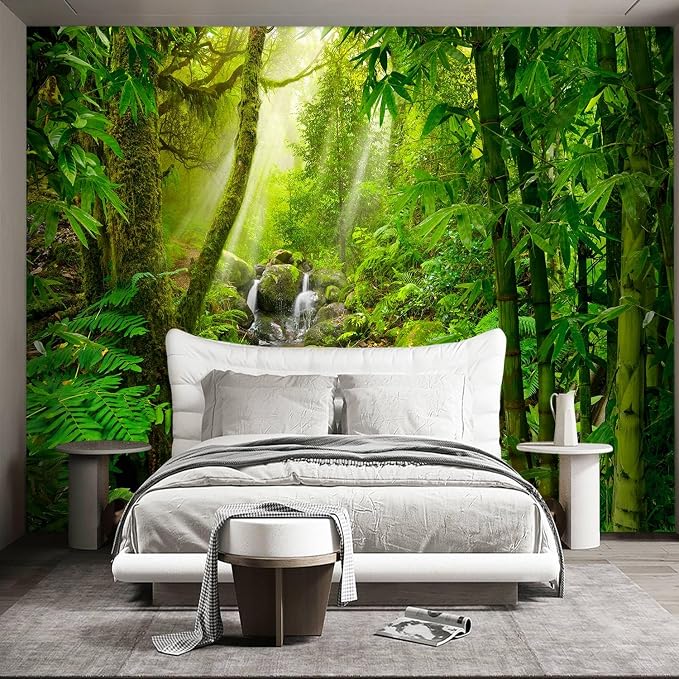 Green Forest Tropical Rainforest wallpeper Living Room Bedroom Nature Jungle - Image 2