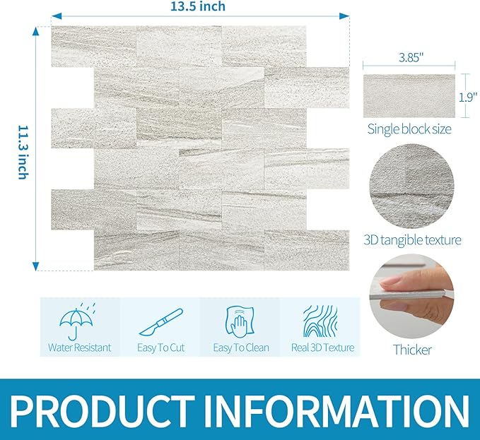 Art3d 10-Pack Peel and Stick Wall Tile - Image 8