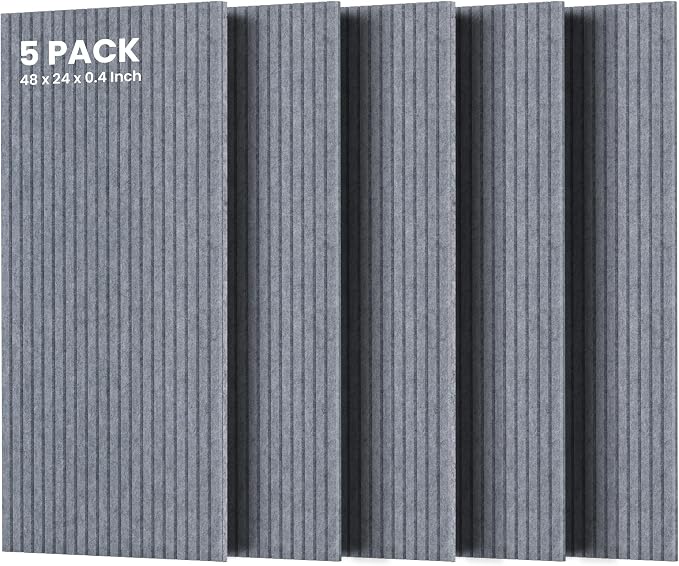 5 Pack Acoustic Panels, 47.2 x 23.6 x 0.35 Inch Sound Proof Panels by TO-TH