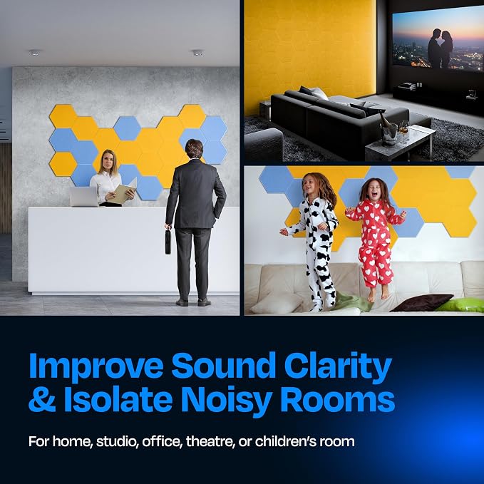 Acoustic Panels 12-Pack Soundproof Wall Panels 14"X12.1"X0.4" Sound Panels High - Image 4