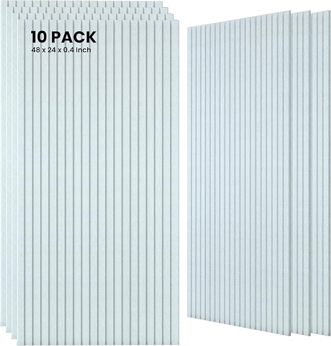 10 Pack Large Acoustic Panels, 47.2 x 23.6 x 0.35 Inch Sound Proof Foam Panels by TO-TH