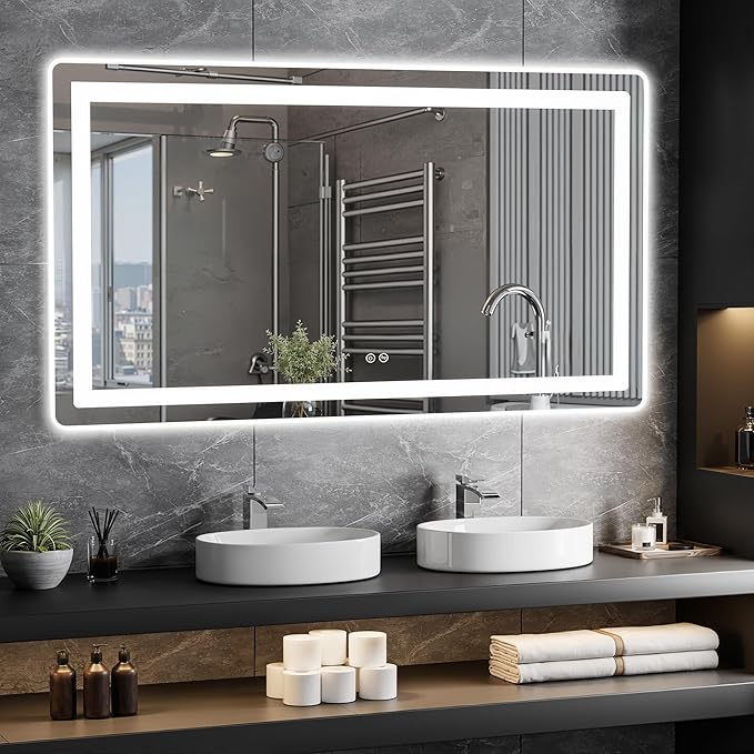 Led Mirror for Bathroom, 30x55 Bathroom Vanity Mirror for Wall by TRAHOME