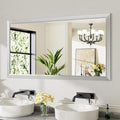 55x30 Inch Brushed Silver Bathroom Mirror by Briivuemodernmirrors