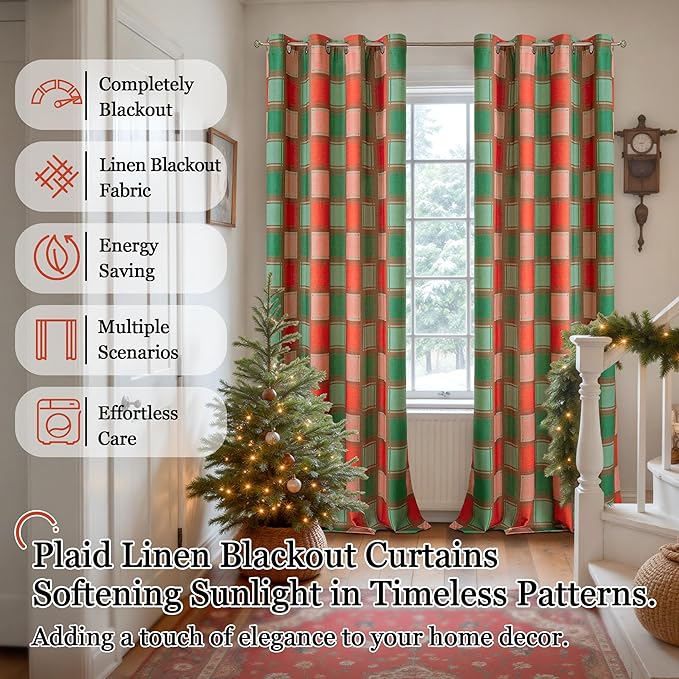 Lajode Plaid Curtains for Living Room - Image 6