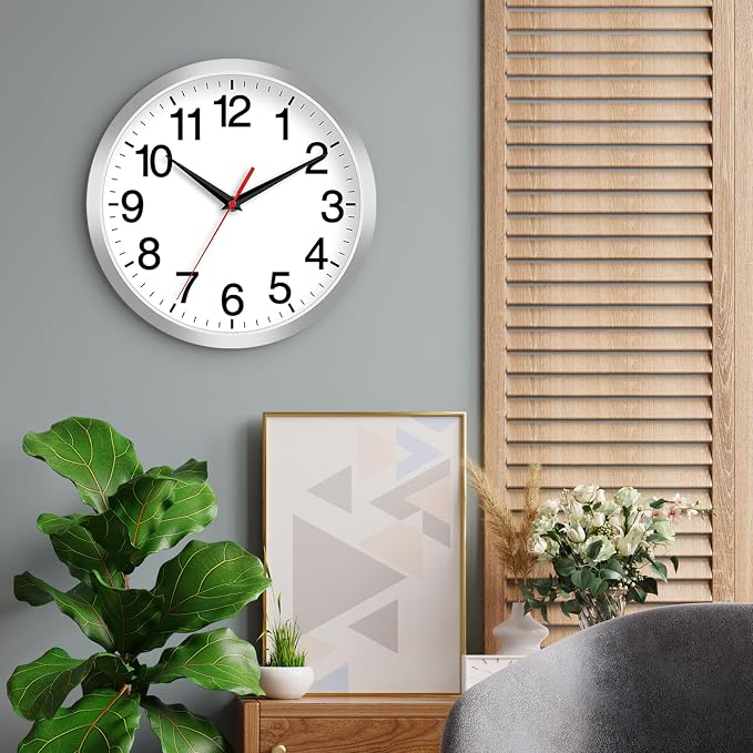Rohioue 12 Inch Wall Clock Modern Battery Operated Silent Non Ticking Analog - Image 6