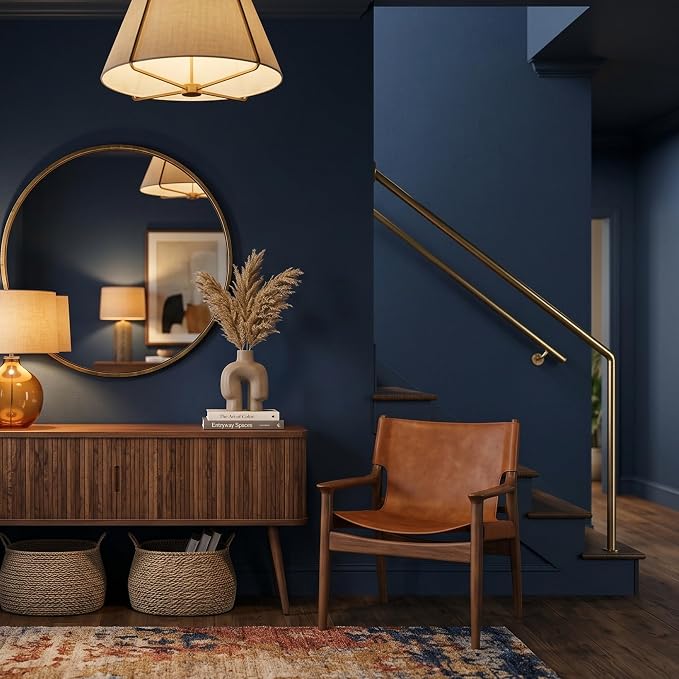 FUKU MON 24"x394" Navy Blue Peel and Stick Wallpaper Matte Blue Contact Paper - Image 4