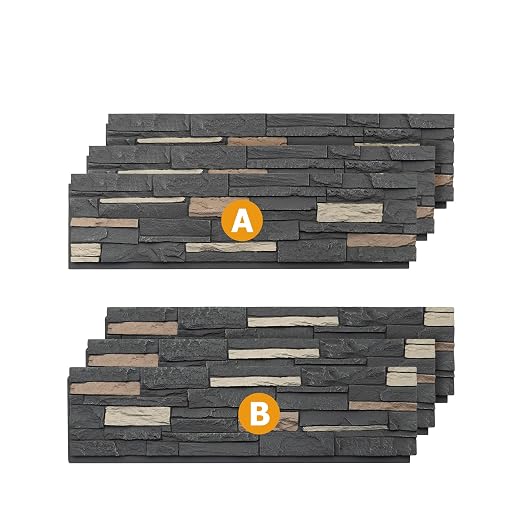 ROOMTEC 6-Packs Faux Stone Wall Covering Panels by ROOMTEC