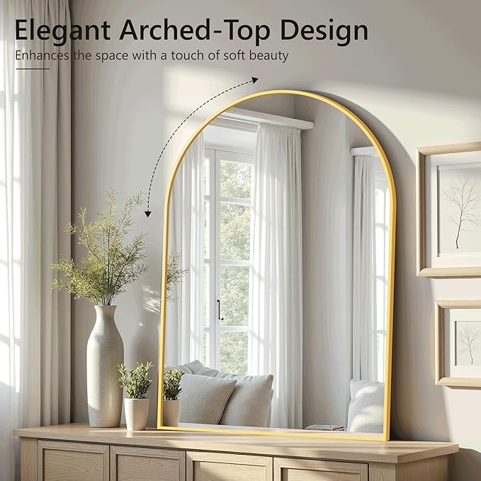 Arched Bathroom Mirror for Wall, HD Glass Over Sink for Bathroom - Image 4