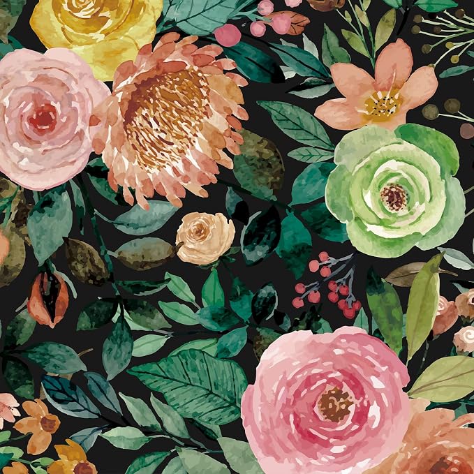 JiffDiff Floral Pattern Self-Adhesive Contact Paper, Oil and Water Resistant by wallpaper