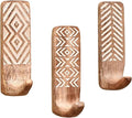 Indian Shelf 10 LB Decorative Wood Adhesive Wall Hooks–Boho Peel and Stick Hooks by IndianShelf