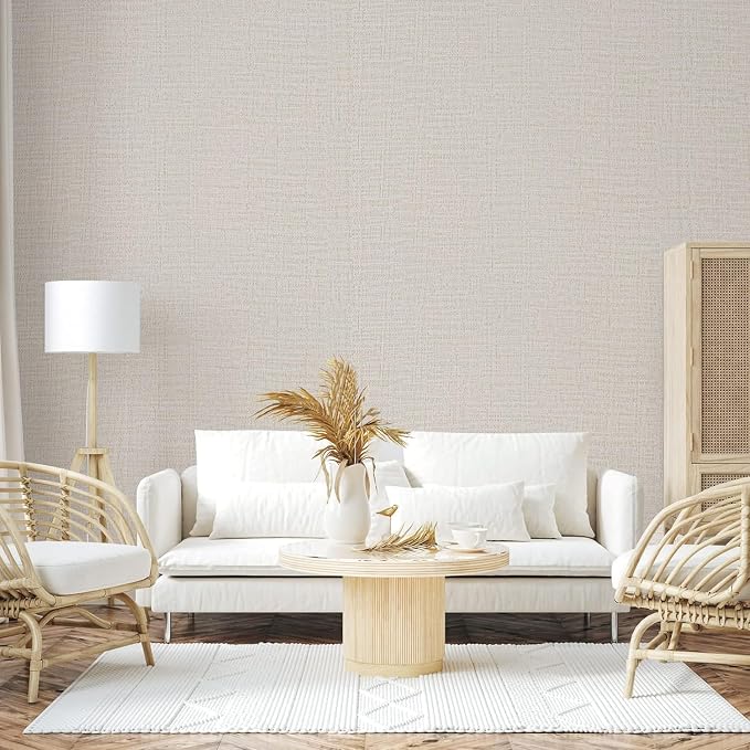TANONE Contact Paper Peel and Stick, Grasscloth Wallpaper Self Adhesive - Image 5