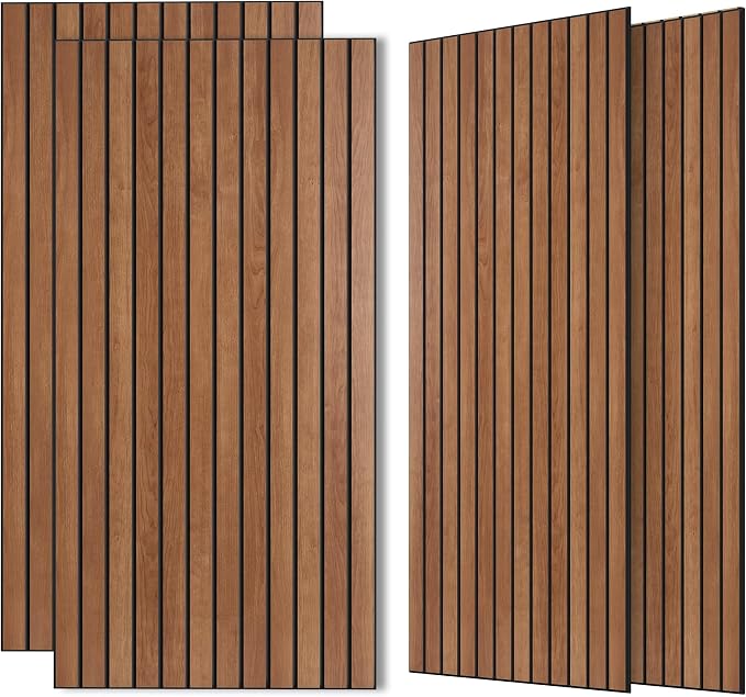 Wood Veneer Acoustic Panels, 4 Pack 47.2”x23.6” Sound Panels, Decorative Large by AUTORIFIC