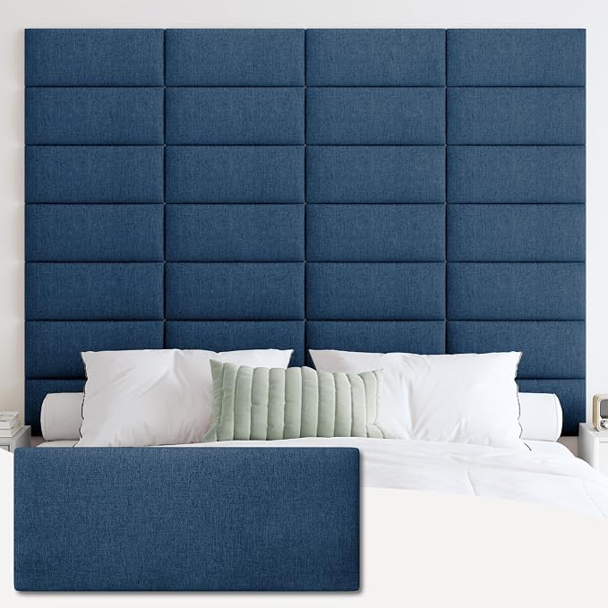 IFNOW Upholstered Wall Mounted Headboard, 3D Soundproof Wall Panels Peel and by IFNOW