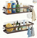PUSDON 2-Pack 16.5" Extra Long Slim Shower Caddy, Adhesive Wall Mount Bathroom by PUSDON