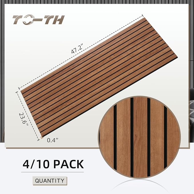 TO-TH Wood-Look Acoustic Wall Panels, 10 Pack 47.2” x 23.6” Acoustic Panels - Image 7