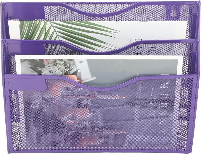 EASEPRES 3 Pocket Mesh Hanging Wall File Organizer, Wall Mounted Mail Paper - Image 3