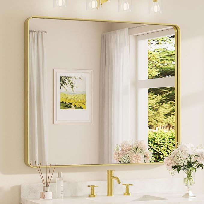 TETOTE 42 x 36 Inch Gold Mirror by TETOTE