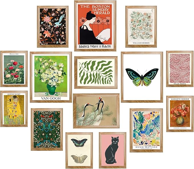 LANCHI95 Eclectic Framed Wall Art Set of 15 – Colorful Gallery Wall Decor by LANCHI95