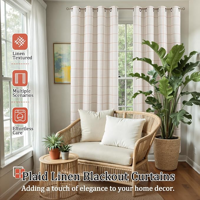 Lajode Linen Blackout Curtains for Living Room - Image 2