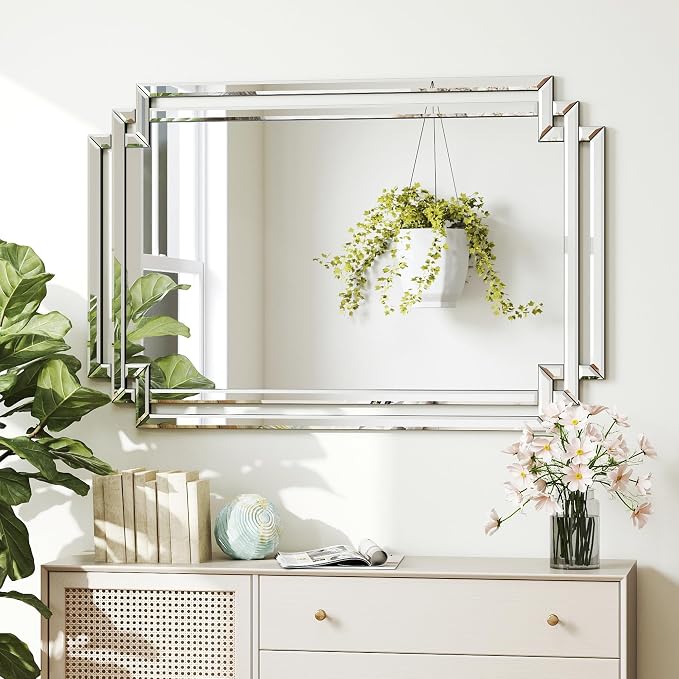Rectangular Large Decorative Wall Mirror - Image 5