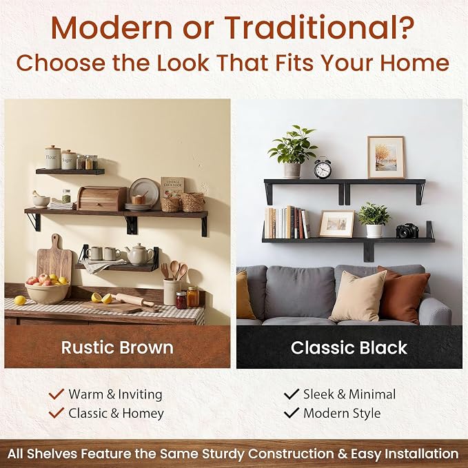 BAYKA Wall Shelves for Bathroom Decor, Floating Wall Shelves for Living Room - Image 7