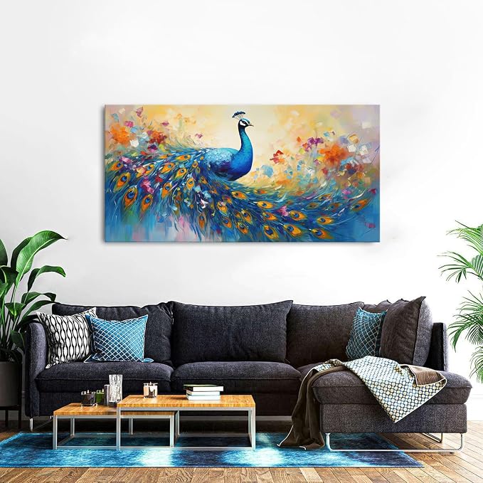 Abstract Peacock Wall Art Colorful Peacock Pictures Wall Decor Abstract Bird - Image 5