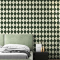 Simon&Siff Retro Peel and Stick Wallpaper Black and Green Wallpaper Vintage by SimonSiff