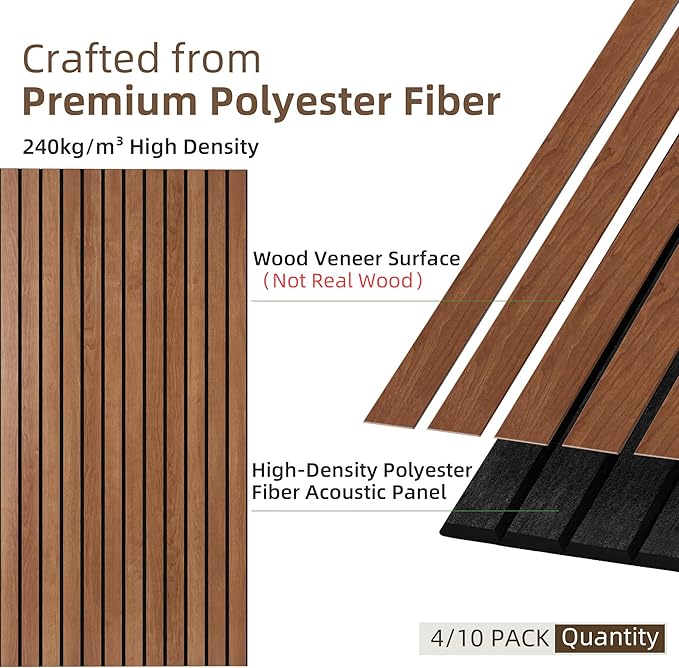TO-TH Wood-Look Acoustic Wall Panels, 10 Pack 47.2” x 23.6” Acoustic Panels - Image 2