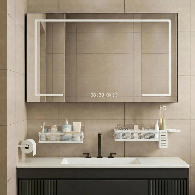 PUSDON 5-in-1 Wide Wall Mount Wrapped Mesh Kitchen Organizer & Shower Caddy Kit - Image 9
