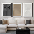 Large Framed Boho Neutral Abstract Wall Art by Cuspin