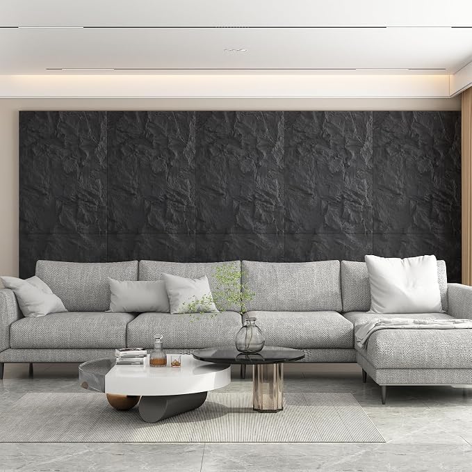 OUZUGIE 4 PCS Faux Stone Wall Panel 47.2’’ x 23.6’’ Interior Exterior Wall - Image 5