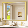 Keonjinn 48" x 36" Large Gold Bathroom Mirrors by Keonjinn