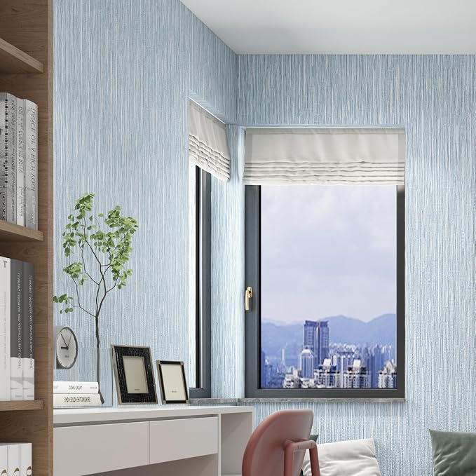 Haimin Grasscloth Wallpaper Textured 24in X 393in Fabric Contact Paper Light - Image 7