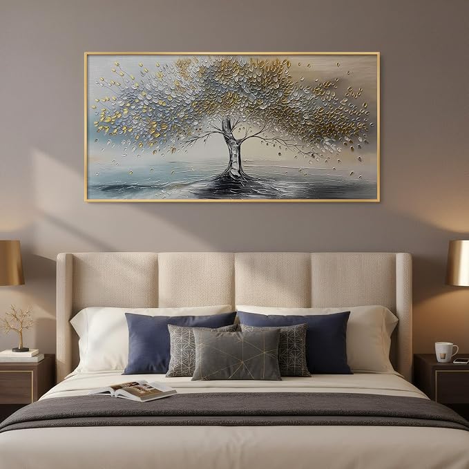 Large Gold Framed Tree of Life Wall Art - Image 4