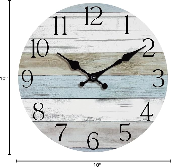 Wall Clock, 10 Inch Silent Non Ticking Wall Clocks Battery Operated, Rustic - Image 10