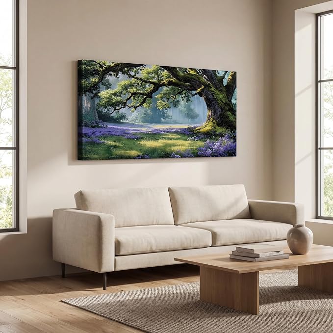 Ardemy Giant Tree Forest Canvas Wall Art 40"x20" Picture – Sunlit Landscape - Image 5