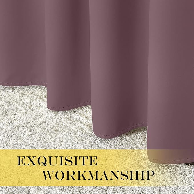 NICETOWN Blackout Dry Rose Curtain 63 inches Long - Image 6
