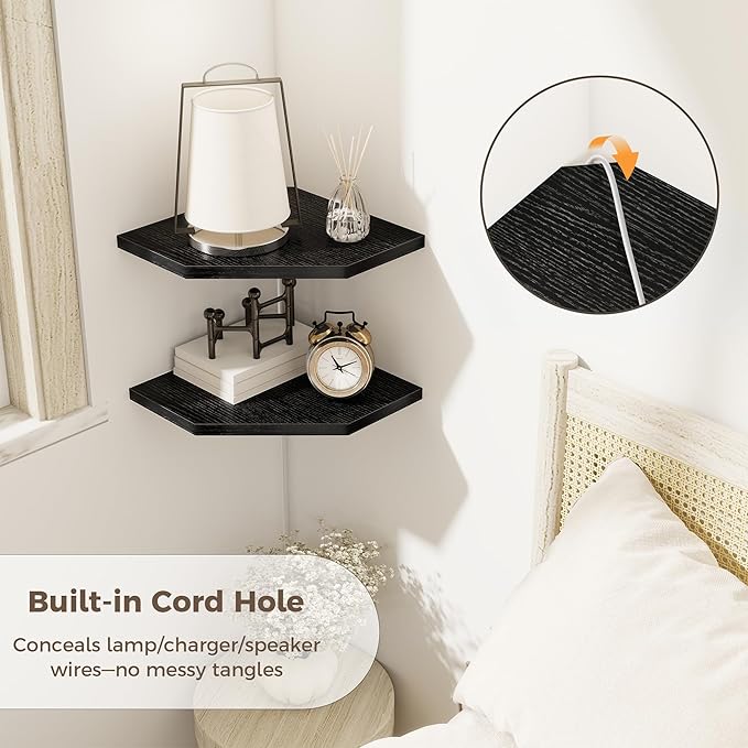 Corner Shelves 4-Pack for Bathroom & Kitchen, Space-Saving Floating Corner Wall - Image 3