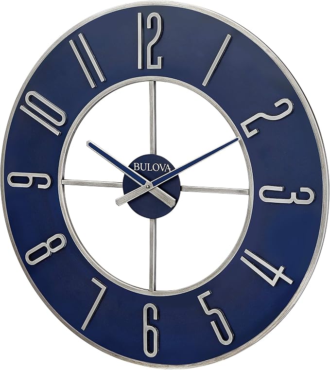 Bulova Blue Steel Oversize Wall Clock |Model C4809 - Image 2