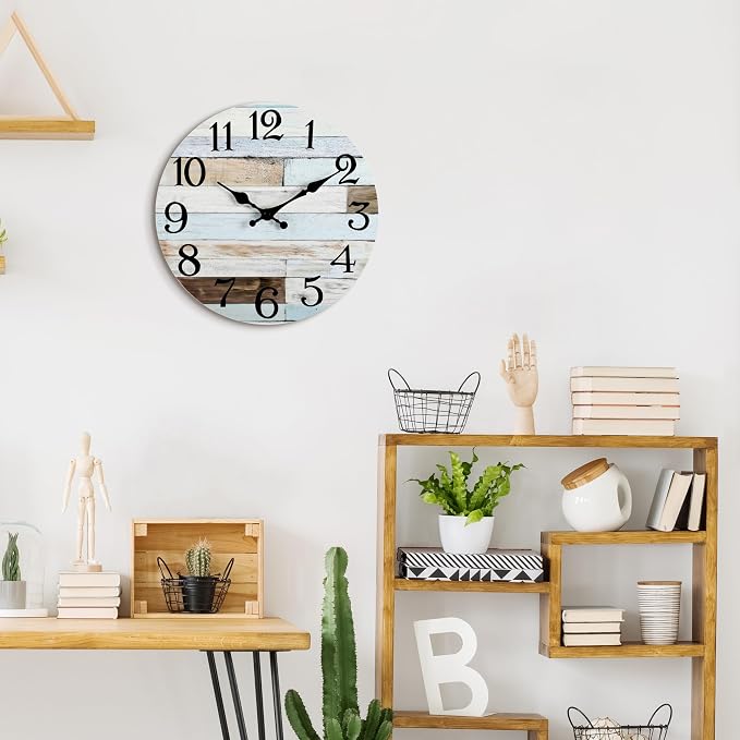 KECYET Wall Clock Battery Operated 10 Inch Silent Non-Ticking Coastal Country - Image 5