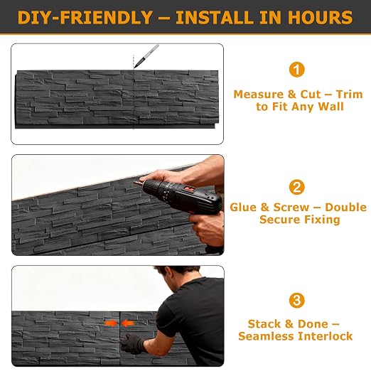ROOMTEC 6-Packs Faux Stone Wall Covering Panels - Image 6