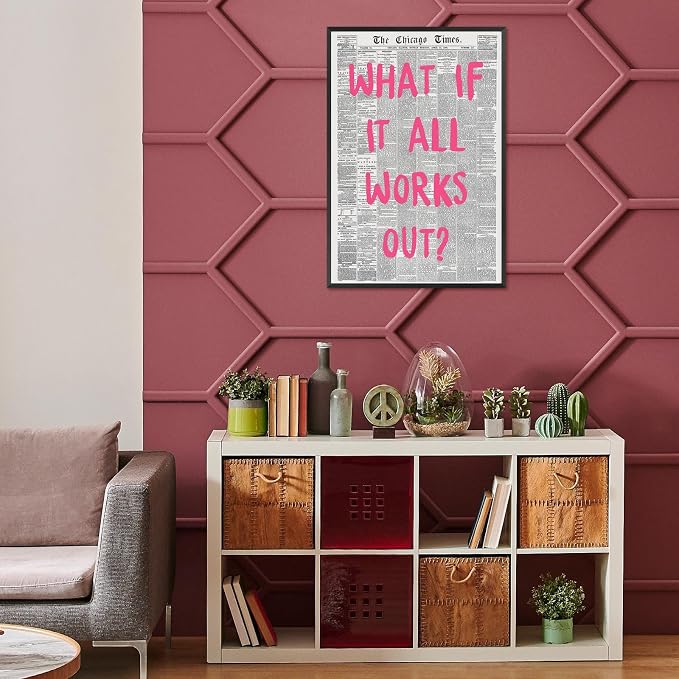 Liyark Retro Trendy Newspaper Canvas Wall Art 'What If All Works Out' Poster - Image 7