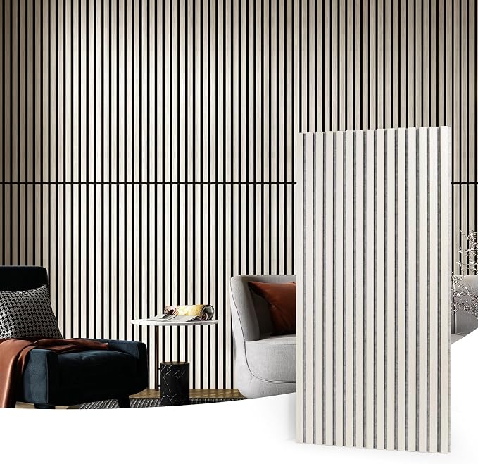 Art3d 2 Wood Slat Acoustic Panels by Art3d